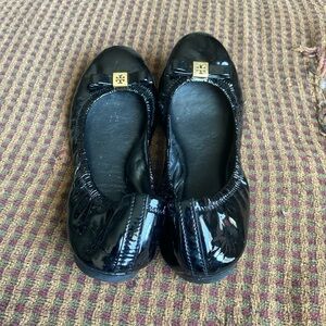 Tory Burch Black Patent Leather Flats
